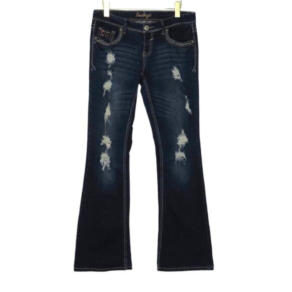 Amethyst Y2k Low Rise Flared Jeans Waist 30" Bling Sequin Rhinestone Jeans - Picture 1 of 9